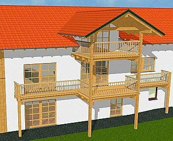 Computerzeichnung Balkon